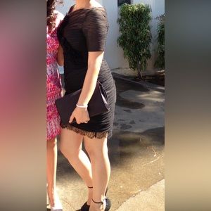 Beautiful BCBG Black shoulder dress.